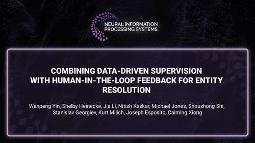 Combining Data-driven Supervision with Human-in-the-loop Feedback for Entity Resolution