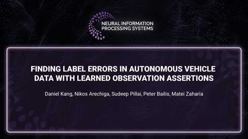 Finding Label Errors in Autonomous Vehicle Data With Learned Observation Assertions